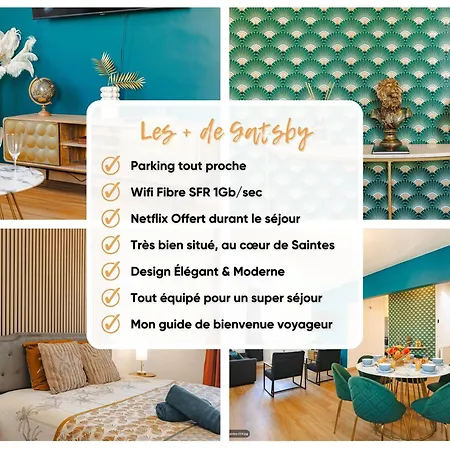 Apartamento Gatsby - Renove Elegant, Hypercentre Saintes, Calme, Fibre, Tv 4k, Netflix *